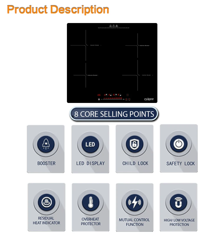 Household Commercial Four Plate Electric Induction Cooker 4 Hob cuisinieres a induction Induction Hob Cooktop for Kitchen