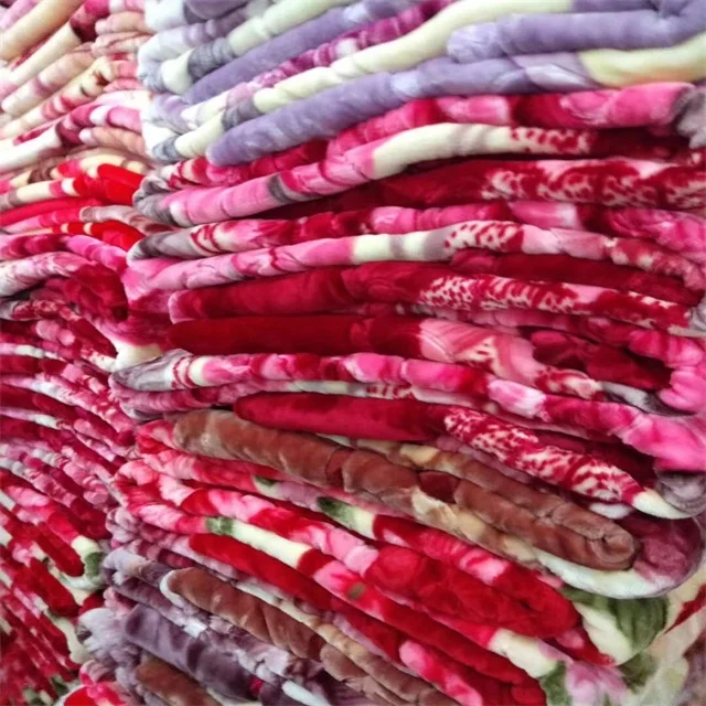 Stock alot mixed color Thickened raschel blanket worship blanket super soft double layer for Muslim Wedding