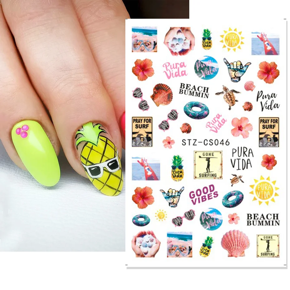 STZCS 3D Wholesale DIY Nails Art Stickers  Wraps Foil manicure