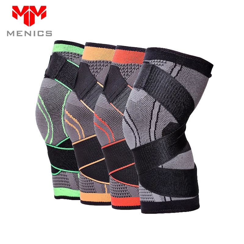 Amazon New Arrivals 3D Knitted Elastic Nylon knee supports Sleeve Compression Sports Knee Brace