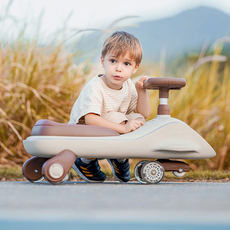 Customized Cheap Kids New Model Twist Swing Toy with Light Baby Car