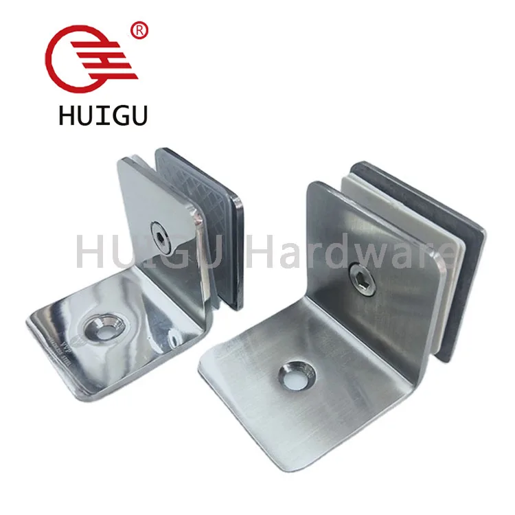 Square Glass Hinges for Fixed Wall 90 Degree Bedroom/Office Wall Attachments Glass Accessories for Beds
