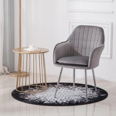 
Hot sale restaurant furniture free samples modern simple colorful creative fabric / velvet dining chair with metal legs 