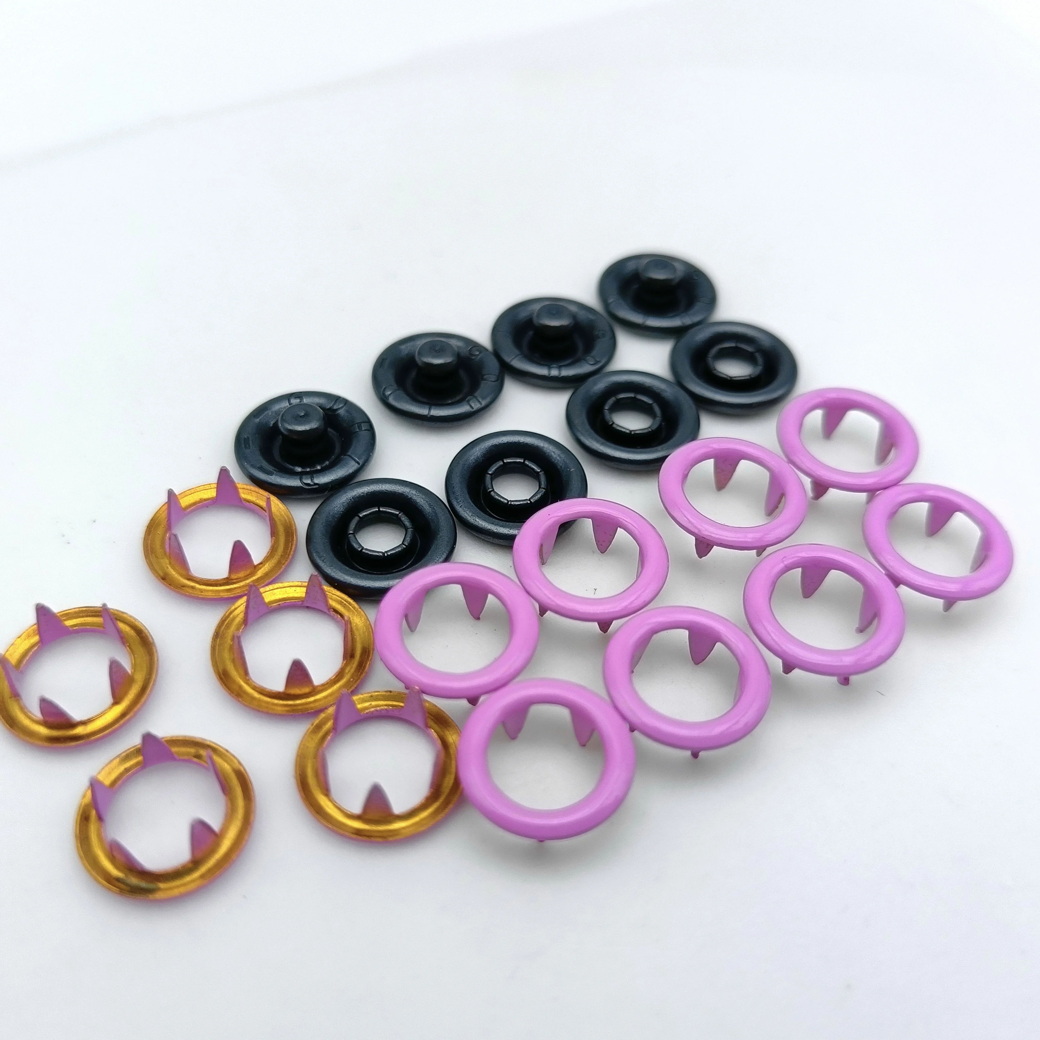 custom 9.5mm double brass prong ring snap button for clothing