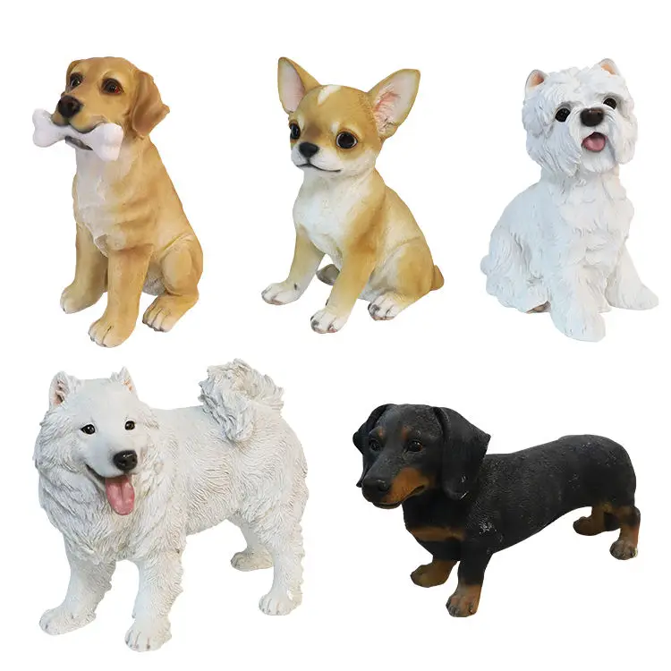 Outdoor garden dog sculpture life size realistic resin dog statue sculpture