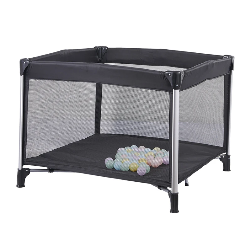 Black Net Basic Portable Cot Crib Baby Playpen For Children