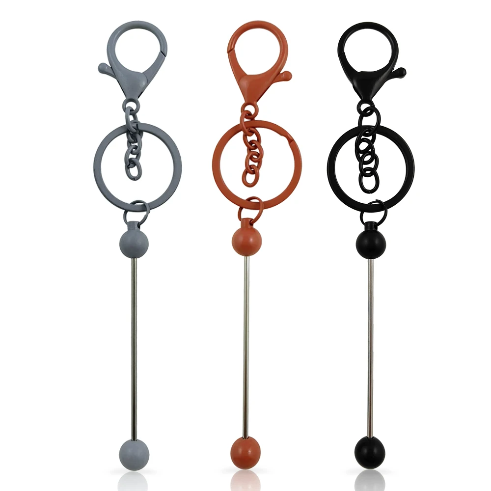 New Color Bar DIY Craft Beadable Blank Bar Keychain   Beaded Key Chain Beadable Keyrings