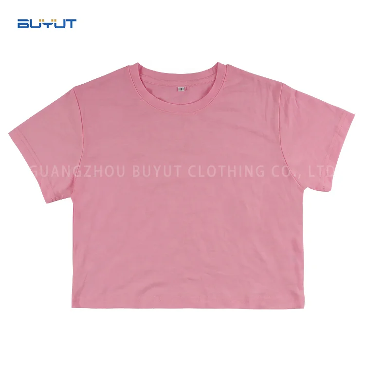 Customize  round neck sexy lady clothes crop top plain color women crop top for sublimation