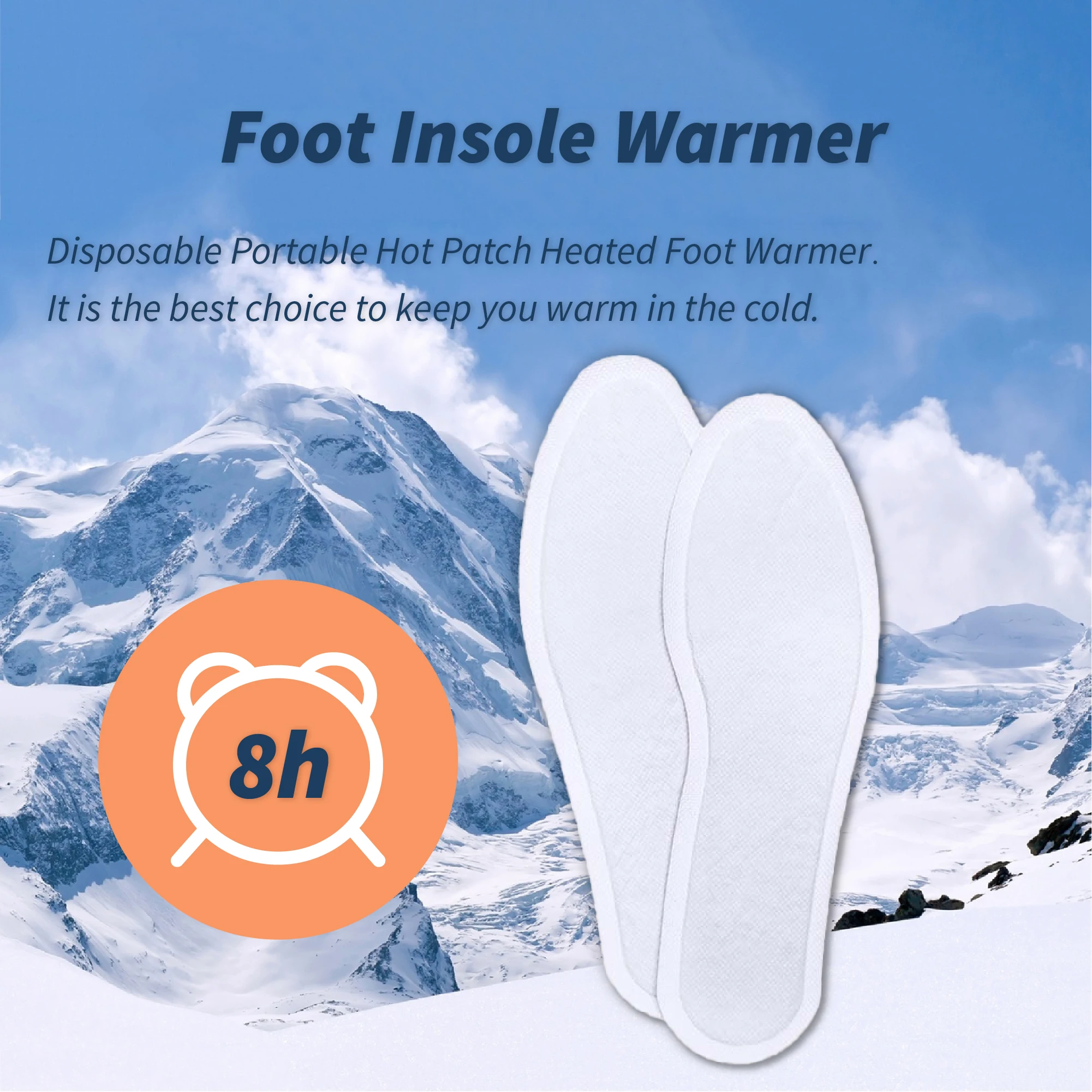 Insole Foot Warmers, Air Activated Disposable Feet Warmers, Long-Lasting Heating up 8 Hours foot Pads
