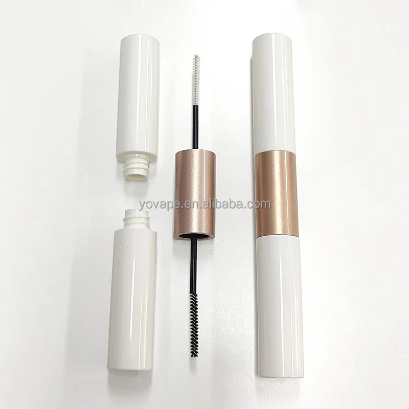 Cosmetic Makeup Beauty eye lash eyebrow growth serum oil Rose gold Colored 5ml Double Head Side Eyeliner Mascara tube container