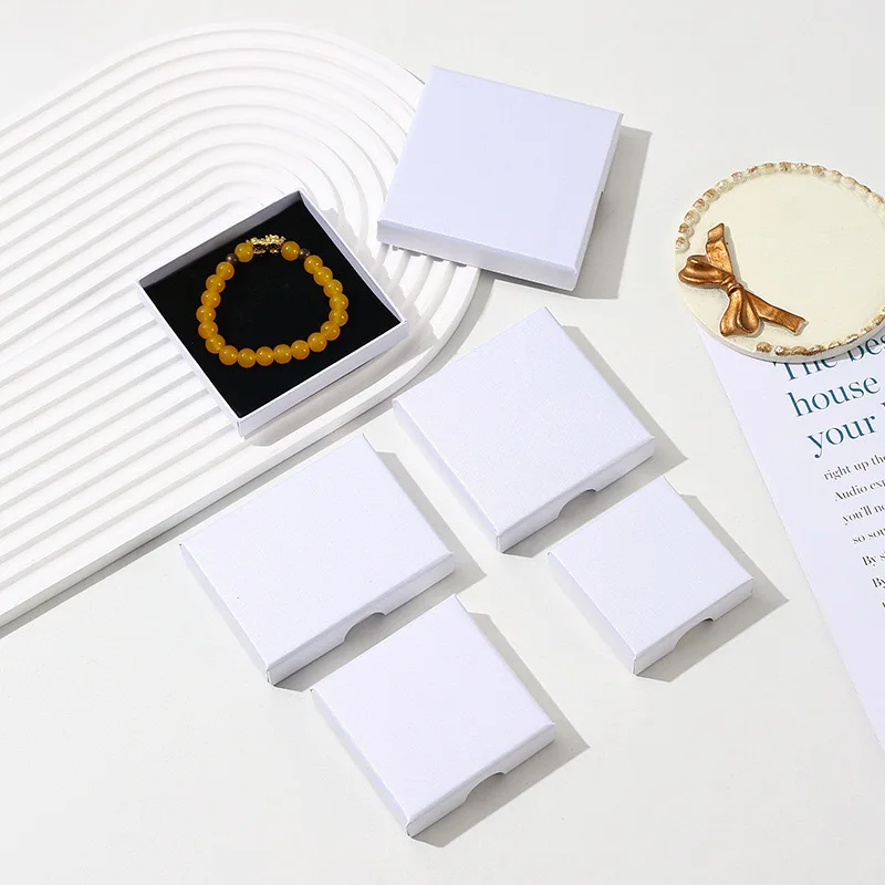 Custom logo small jewelry paper packaging gift box girls ring earrings bracelet necklace jewelry box with foam