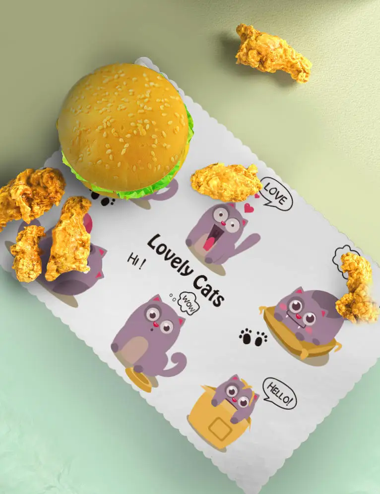 custom logo disposable paper table mat placemats for
