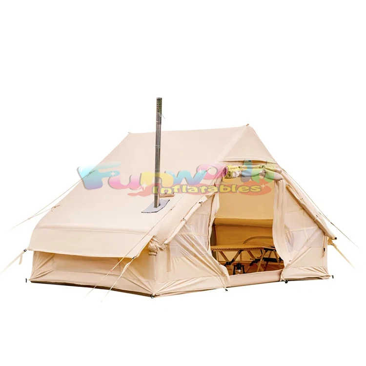 Travel luxury inflatable glamping tents camping tent waterproof with double doors and small skylight