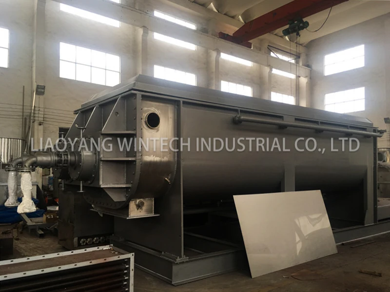 Factory supply hollow paddle dryer for animal manure drying stirring rotary paddle dryer machine