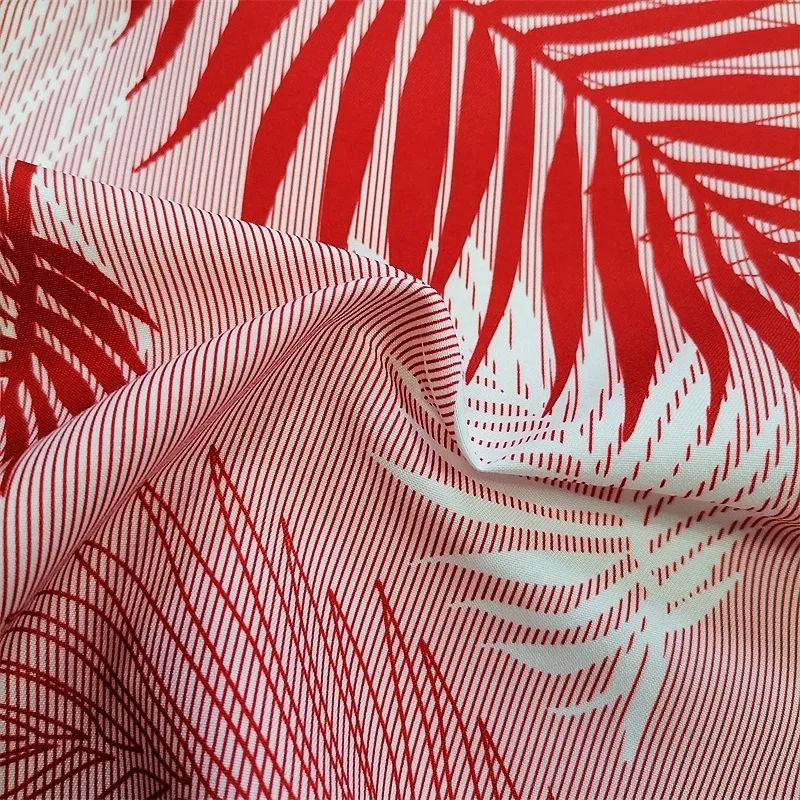 Quick-drying waterproof printing polyester microfiber peach skin fabric for beach pants