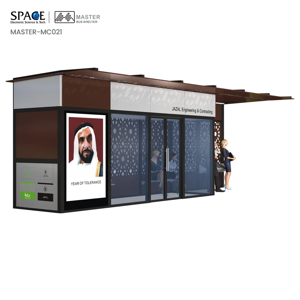 Global Transit Oasis Sleek Square Bus Shelter for Modern Cities