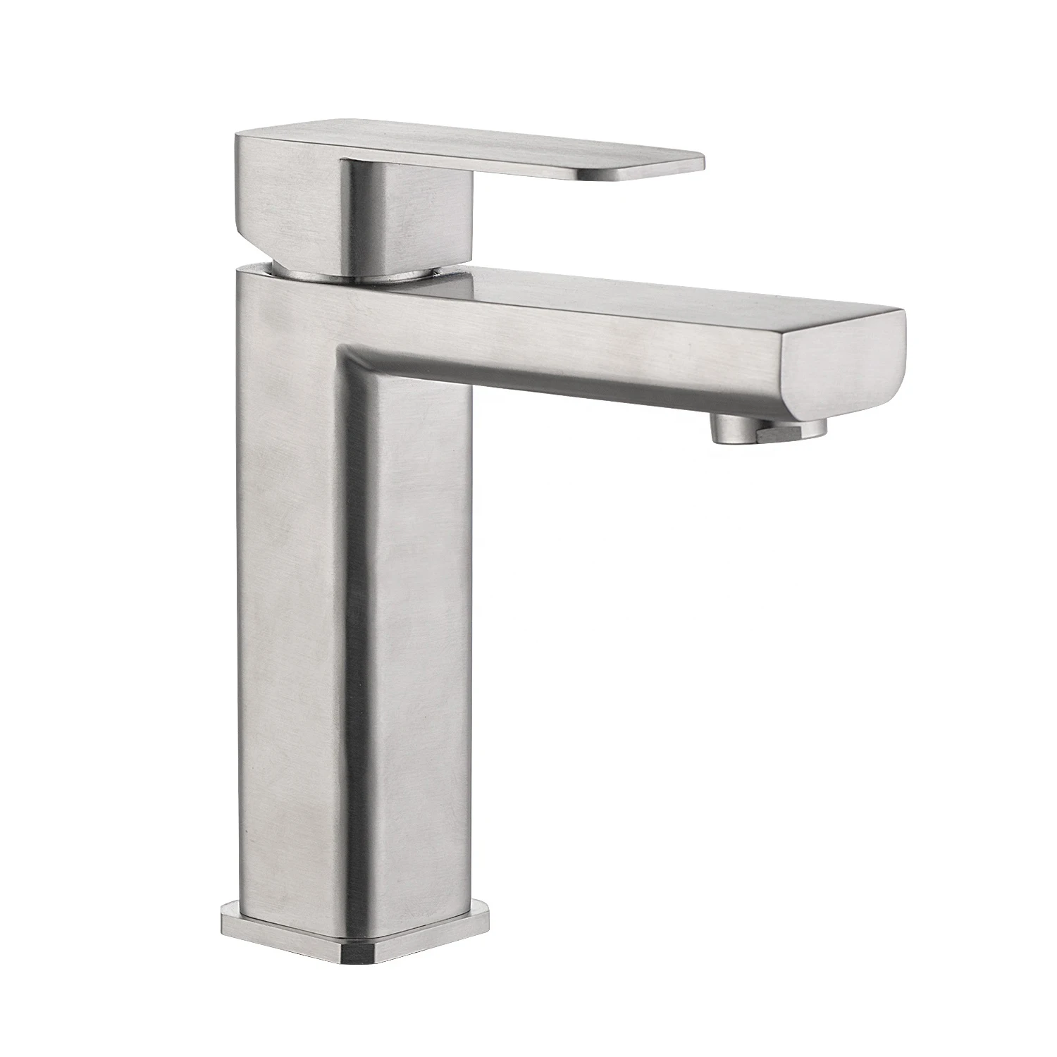 Низкая цена матовый кран sus304 из нержавеющей стали с одной ручкой квадратная раковина для ванной горячей и холодной воды кран матовый черный