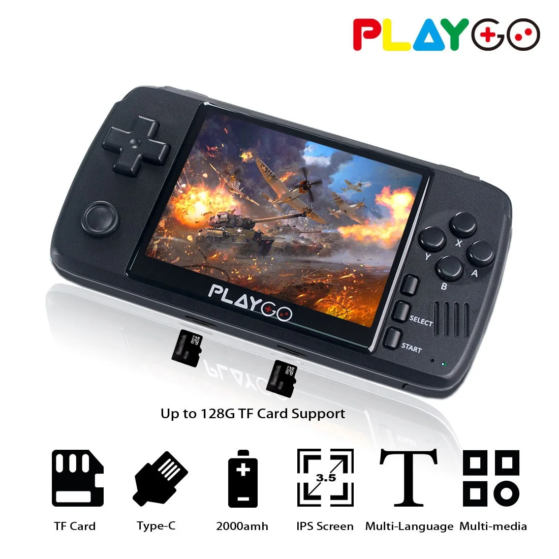 3.5 Inch Playgo Emulator Handheld Game Players 16GB 1000 Retro Classic Jogos Video Game Console