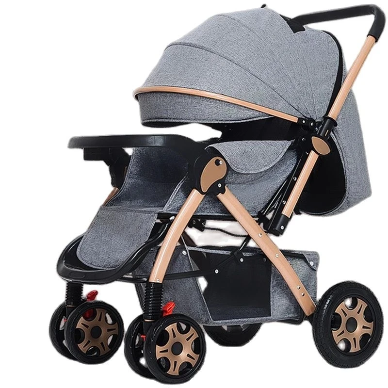 High-view Baby Stroller Two-way Implementation Pram Ultra-light Four-wheel Shock-absorbing Umbrella Cars