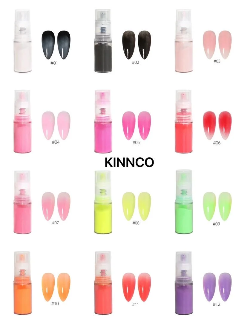 KNC горячий Омбре спрей для ногтей порошок 12 цветов 5 г ногтевой продукт с удивительным градиентным эффектом ногтевого искусства