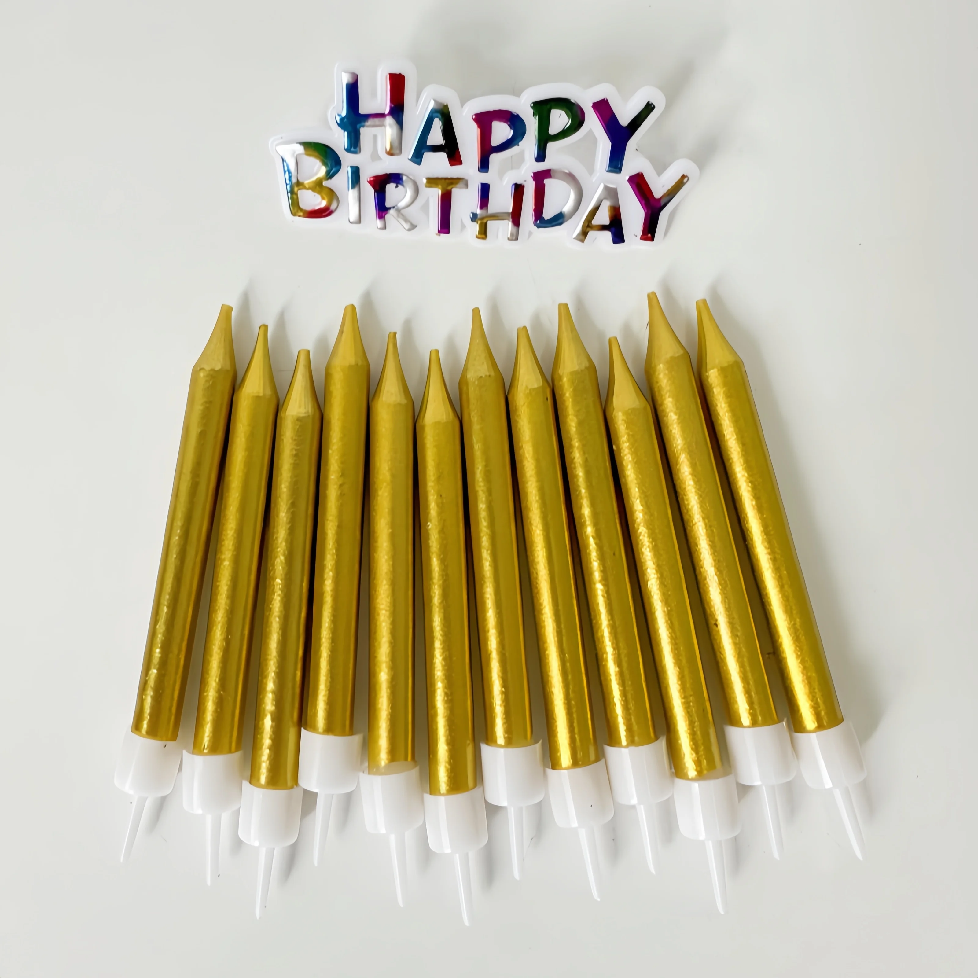 Wholesale Happy Birthday Candle Colors Cake Candles Birthday Party Decoration Stick Candles