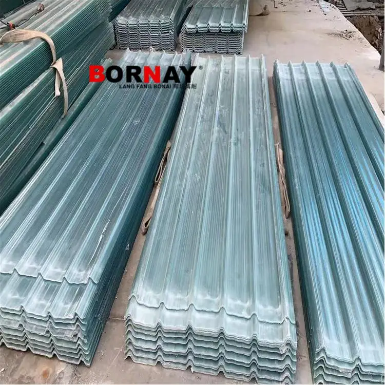 BORNAY 2021 Hot Sale Fiberglass corrugated sheet  roofing tile sheet building material