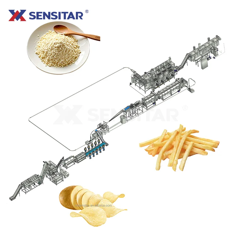 Complete Full Automatic 2000kg Frozen French Fries Making Machine for Manufacturing Plants