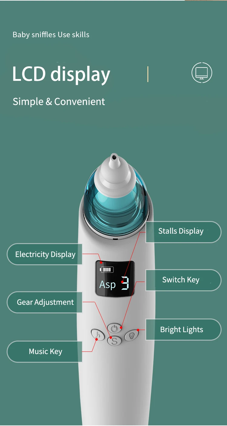 electronic nasal aspirator mucus extractor for babies 