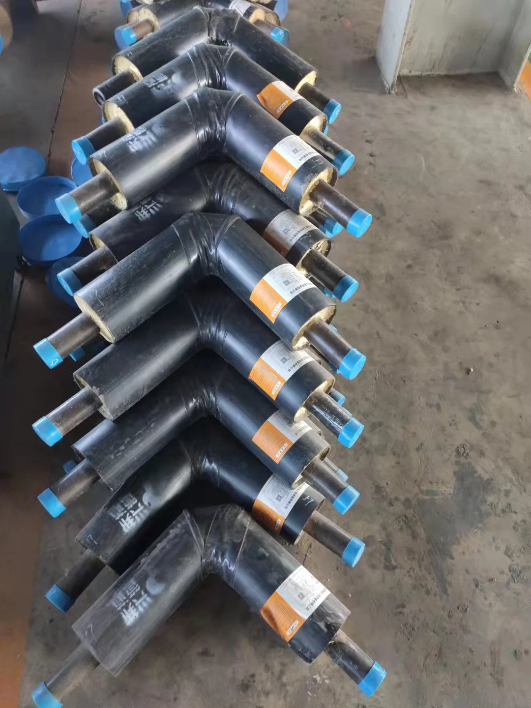 Underground Direct Buried HDPE outer pipe and polyurethane Foam insulation Elbow bend Pipe Fitting