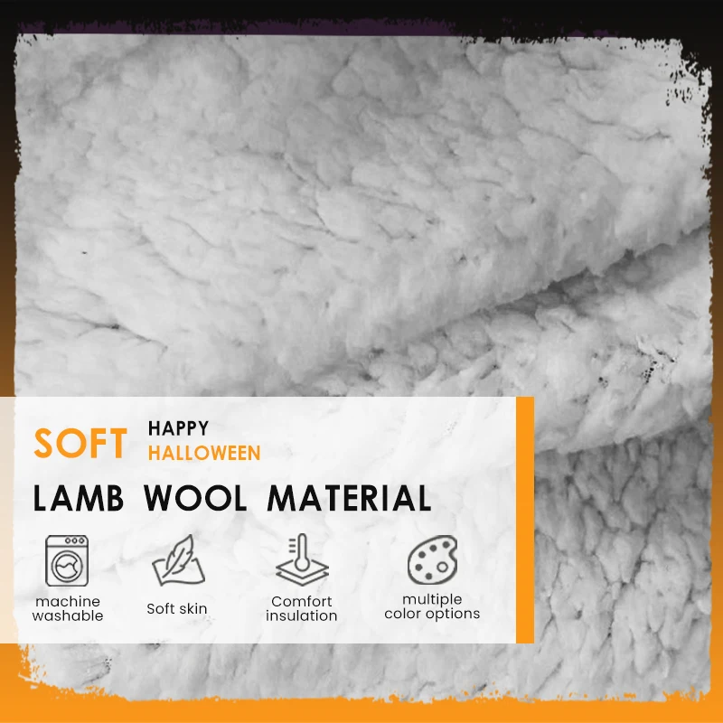 2024 Newest Halloween Design Wearable Poncho Blankets Custom Printed Fleece Wholesale Hoodie Blanket