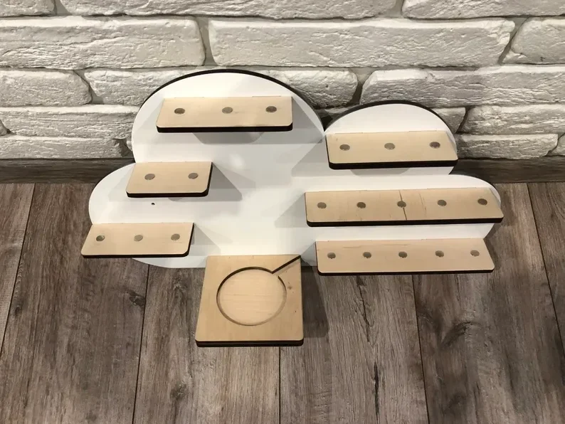 Tonie regal toy storage Plywood kids nursery furniture Toniebox cloud wood shelf