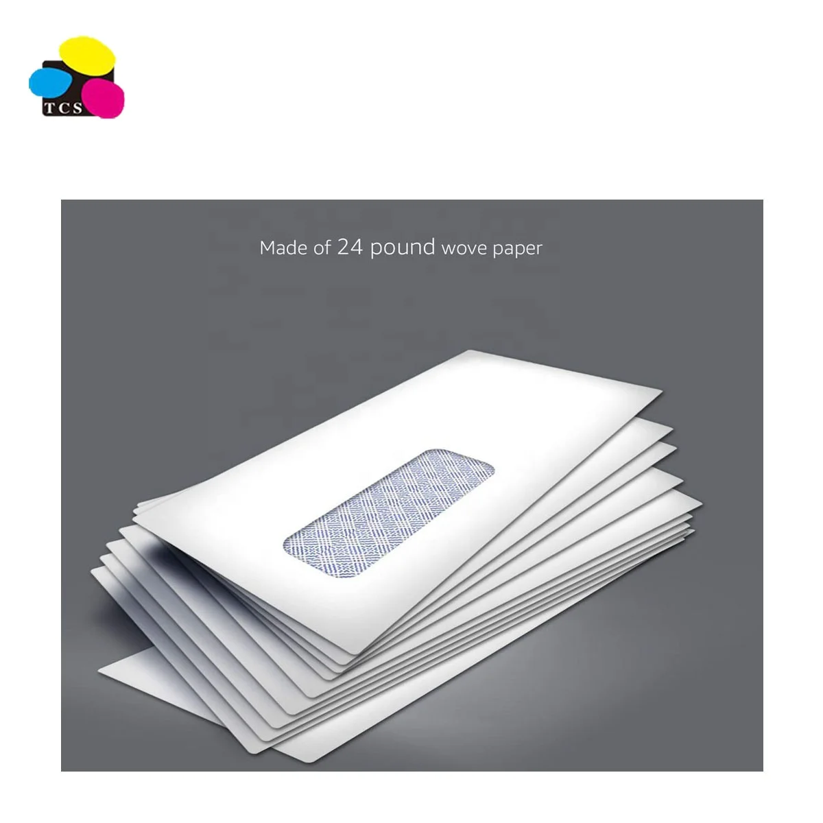 Skywing Hot sale Custom #10 Security-Tinted Left Window 500 Pieces Per Box White Envelopes With Peel & Seal