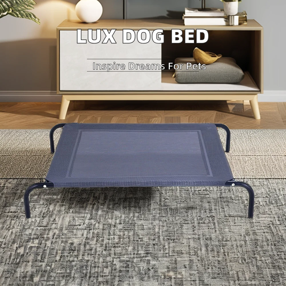 Extra Large Luxury Solid Pattern Foldable Metal Trampoline Hammock Design Indoor/Outdoor Corduroy Plastic Pet Bed Accessory