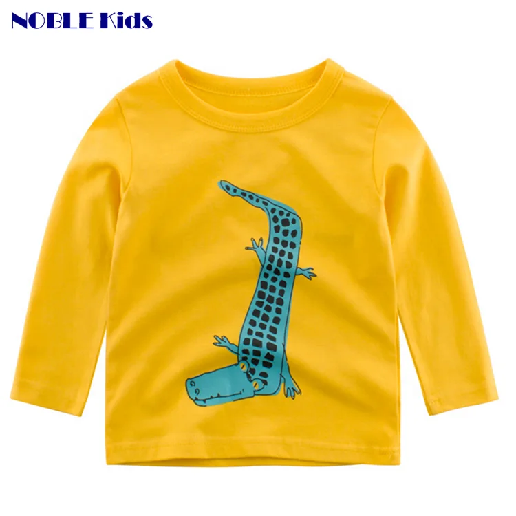 
latest design baby boy tshirt long sleeve printing custom 100% cotton children t shirt 