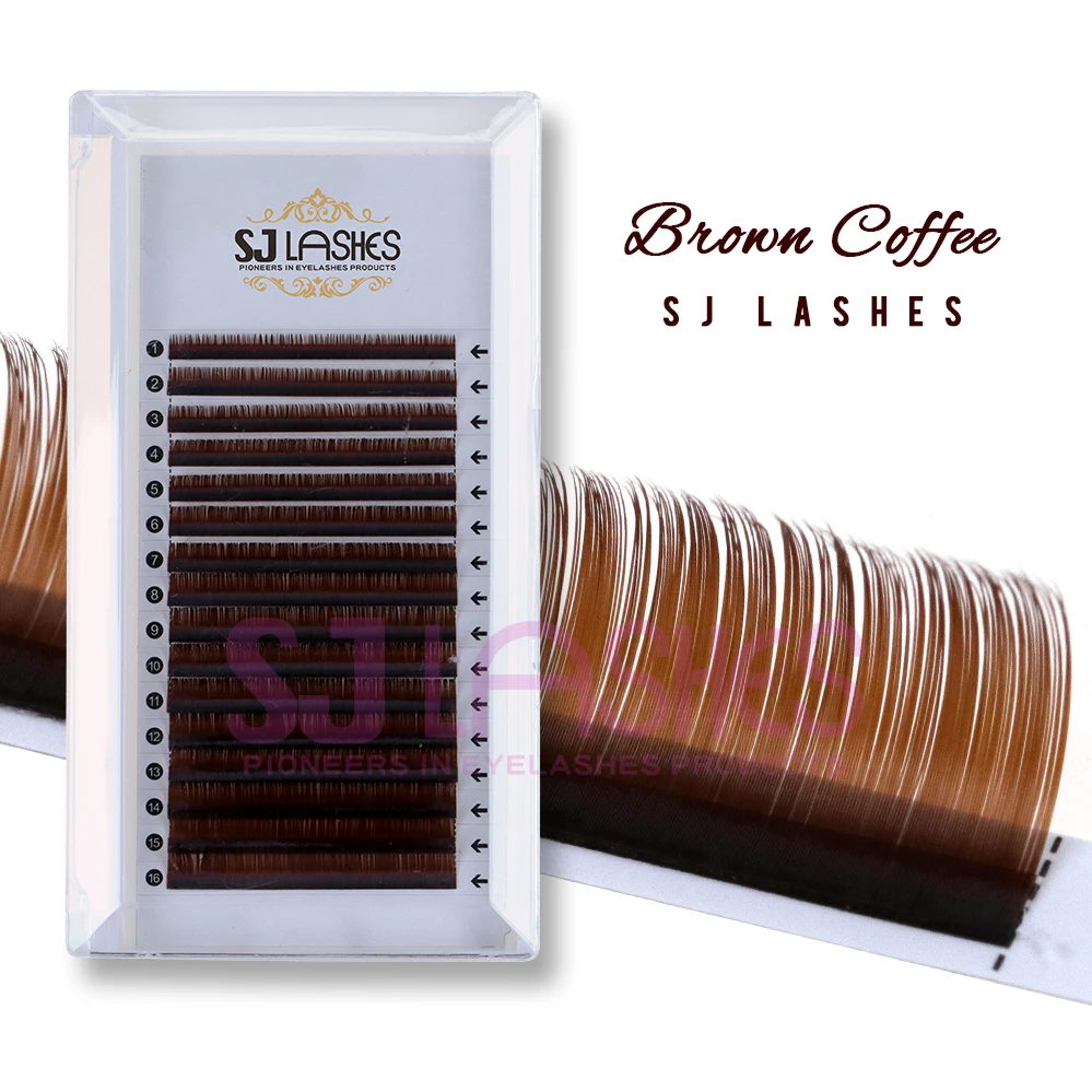 Natural Brown Eyelash Extensions Brown Caramel Lash Trays Wholesale Colored Lashes