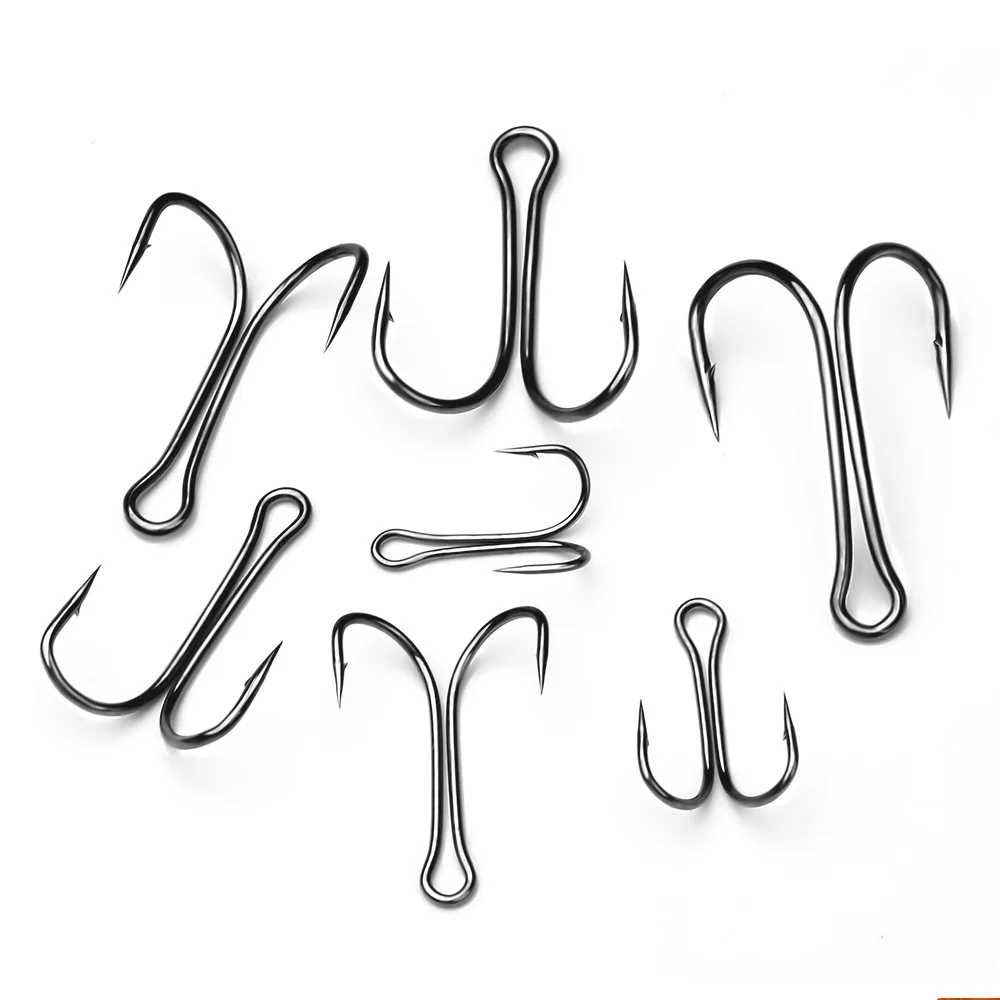50pcs/Bag Double Hooks Stainless Steel Frog Hook Super Strong Soft Worm Lure Duple Hook