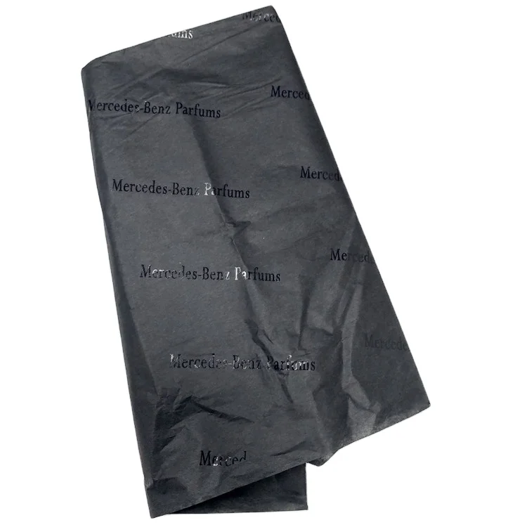 CUSTOM WRAPPING PAPER FOR PACKAGING TISSUE PAPER BLACK AND WHITE COLOR WITH YOUR LOGO
