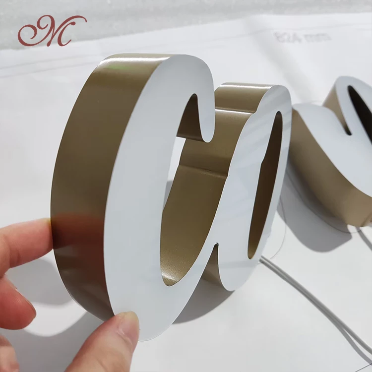 outdoor store Company brand logo 3D Led front light letter sign custom business acrylic signs