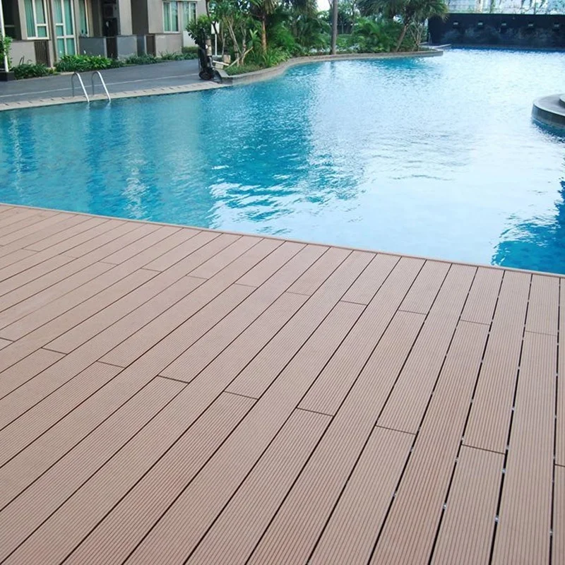 3d embossed hollow wpc decking tiles composite decking plank crack-resistant outdoor wpc floor outdoor tiles for deck