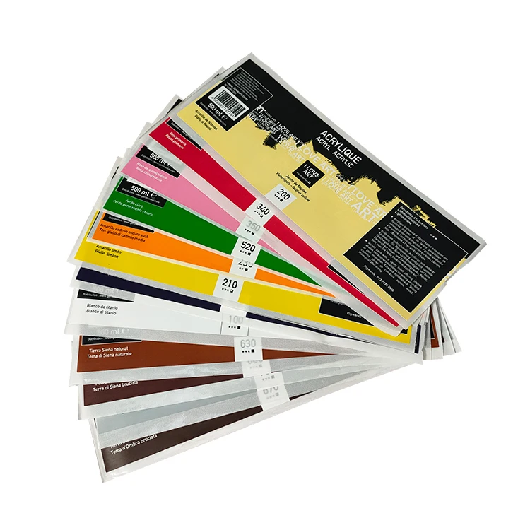 custom PVC/PE/PET Material Paint Labels square self adhesive waterproof bottle packaging printing labels sticker with logo