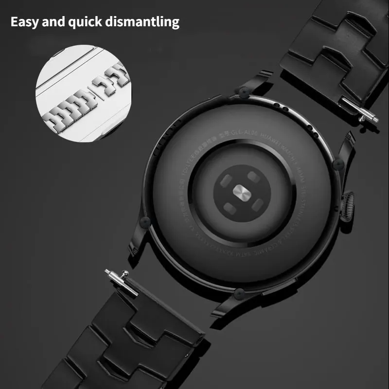 Роскошный деловой браслет для часов Huawei GT2 GT3 Pro 46 мм Универсальный титановый металлический ремешок 22 Samsung Watch 3 45 S3