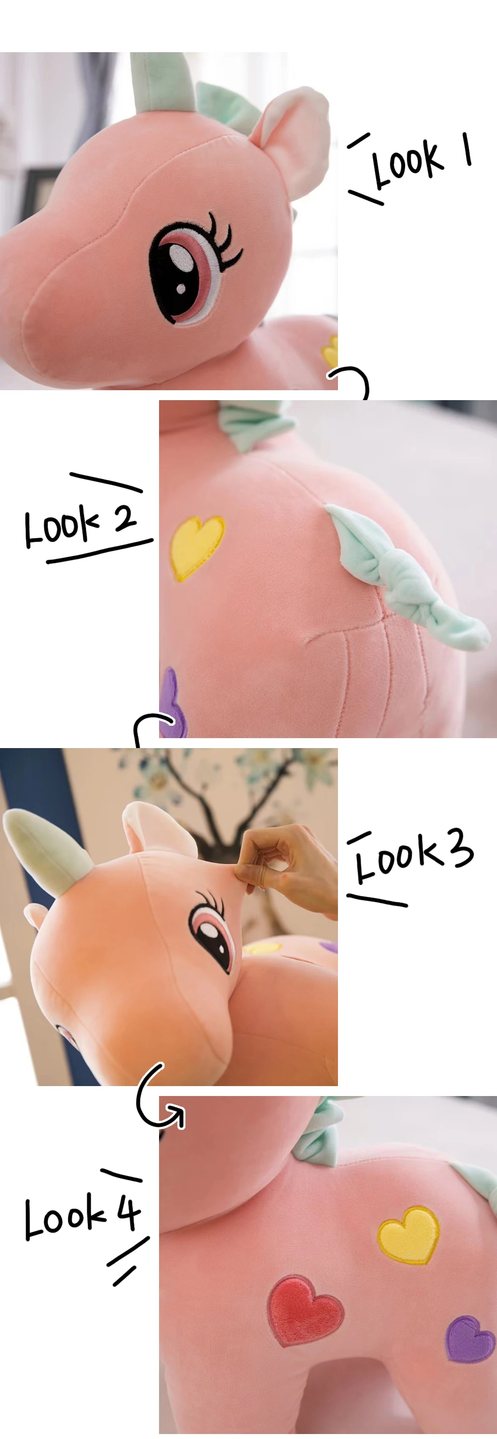 Cute Kawaii Soft 18cm Sitting multi color Unicorn Stuffed Animals Kid Toys Custom100% organic cotton Unicorn Plush Toy