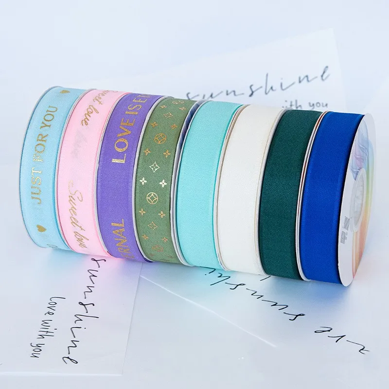 1.5 Inch Pink white Eco Friendly Webbing Double Face Grosgrain Ribbon Wavy Edge RIBBONS Solid Color Satin Ribbon Gift Packaging
