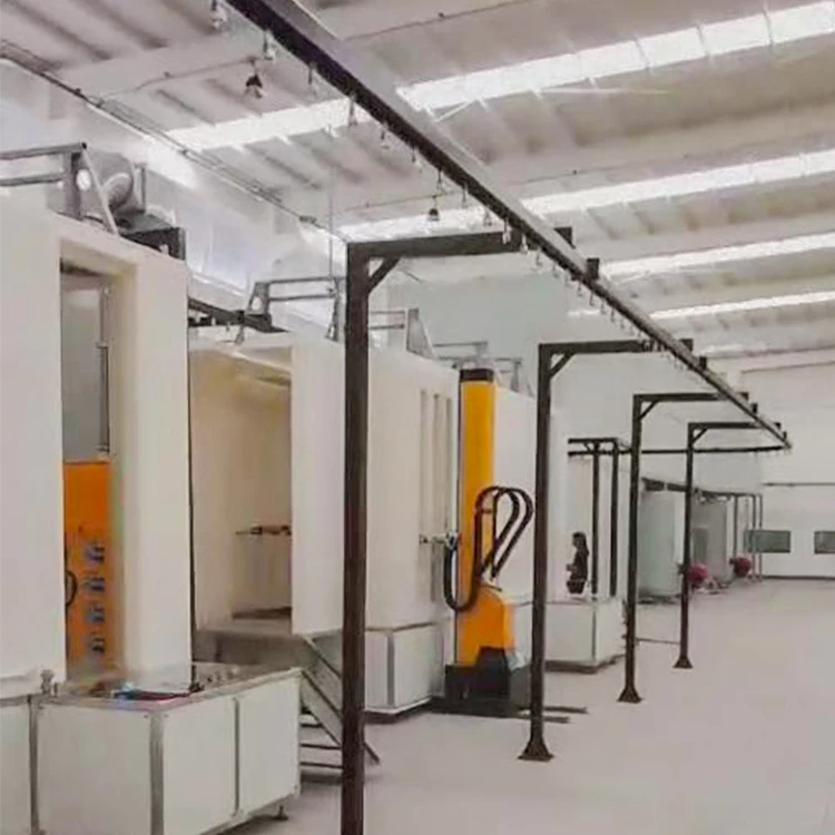 Full automatic powder coating line with powder coating cyclone booth and continuous powder coating oven
