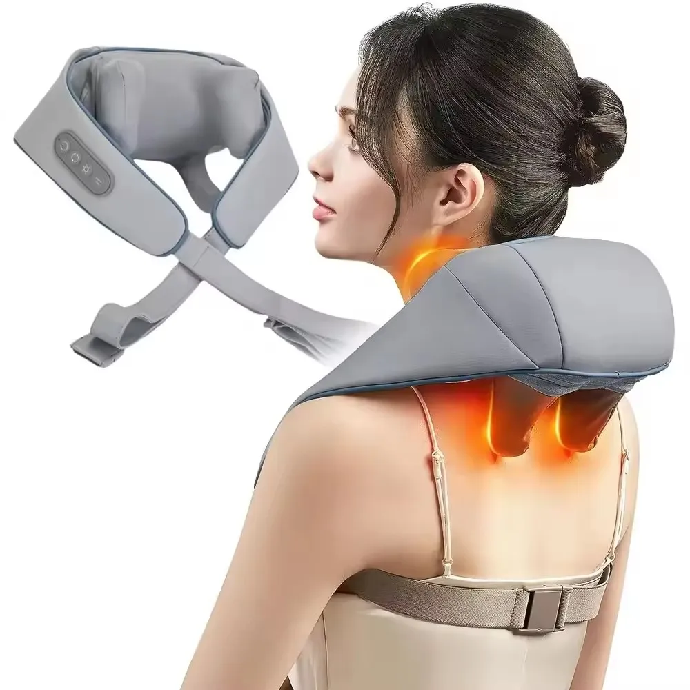 Custom Logo Deep Tissue Shoulder and Neck Massager with Heat Kneading Massage Neck,Back,Shoulder,Foot,Leg,Muscle Pain Relief