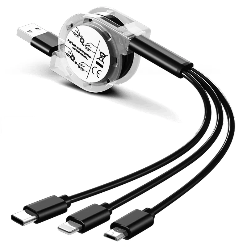 Телефон интимные аксессуары 8pin Micro 3in1 Выдвижной USB данных зарядный кабель для Samsung Android мобильного телефона