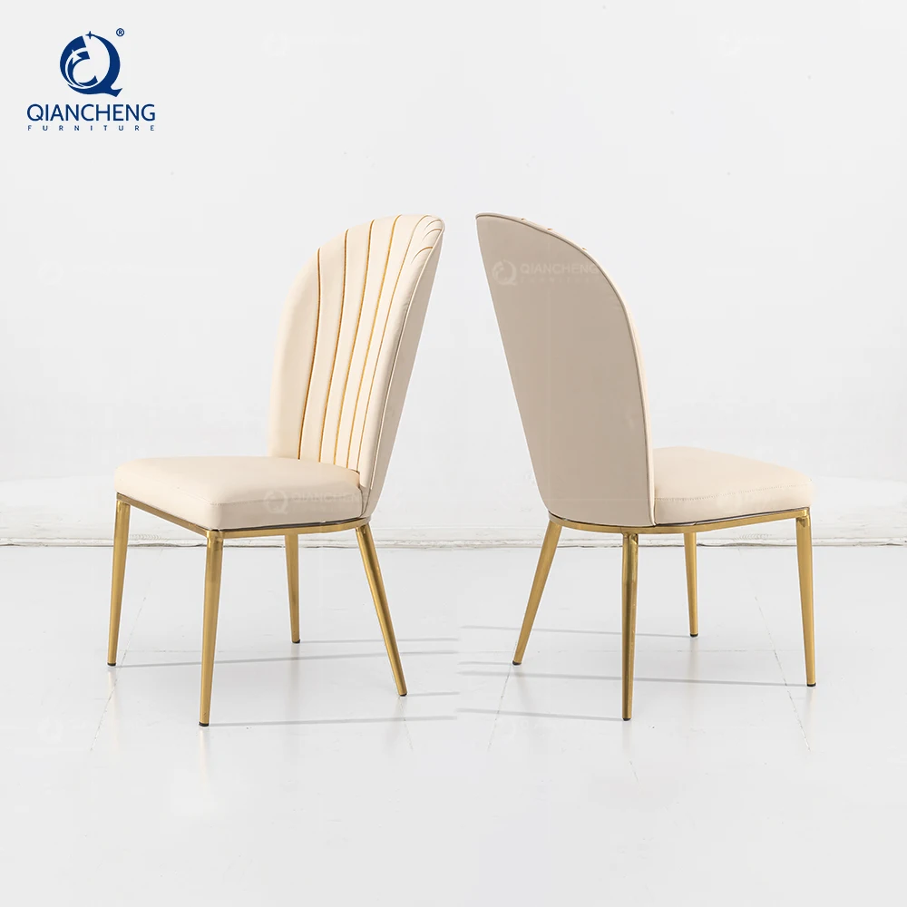 Mid century brown real leather dining chair wholesale modern restaurant furniture set cafe chrome iron leg dining chair