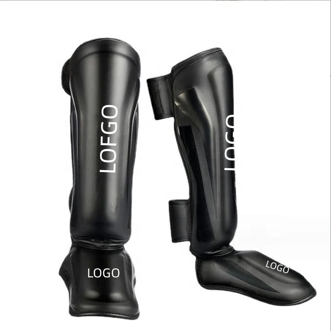 Profession Custom Muscle Up Training Fitness PU Material High-Density Leg Protectors for Boxing Shin Guard