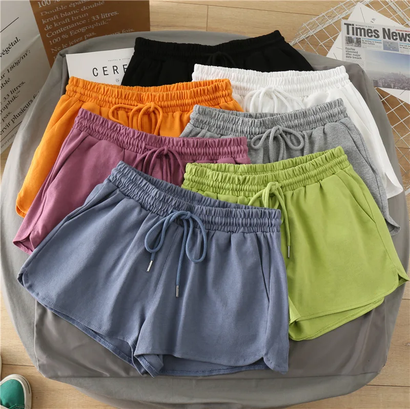 100% Cotton biker shorts women Snack shorts running sports tennis baggy fitness booty short woman casual short biker shorts