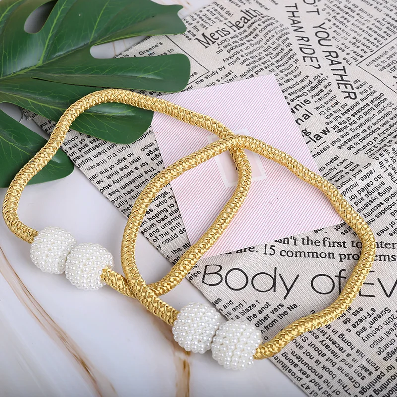 Popular home Drapery decorative support Weave Rope buckle tie back holdback holder Accessories magnetic curtain tiebacks